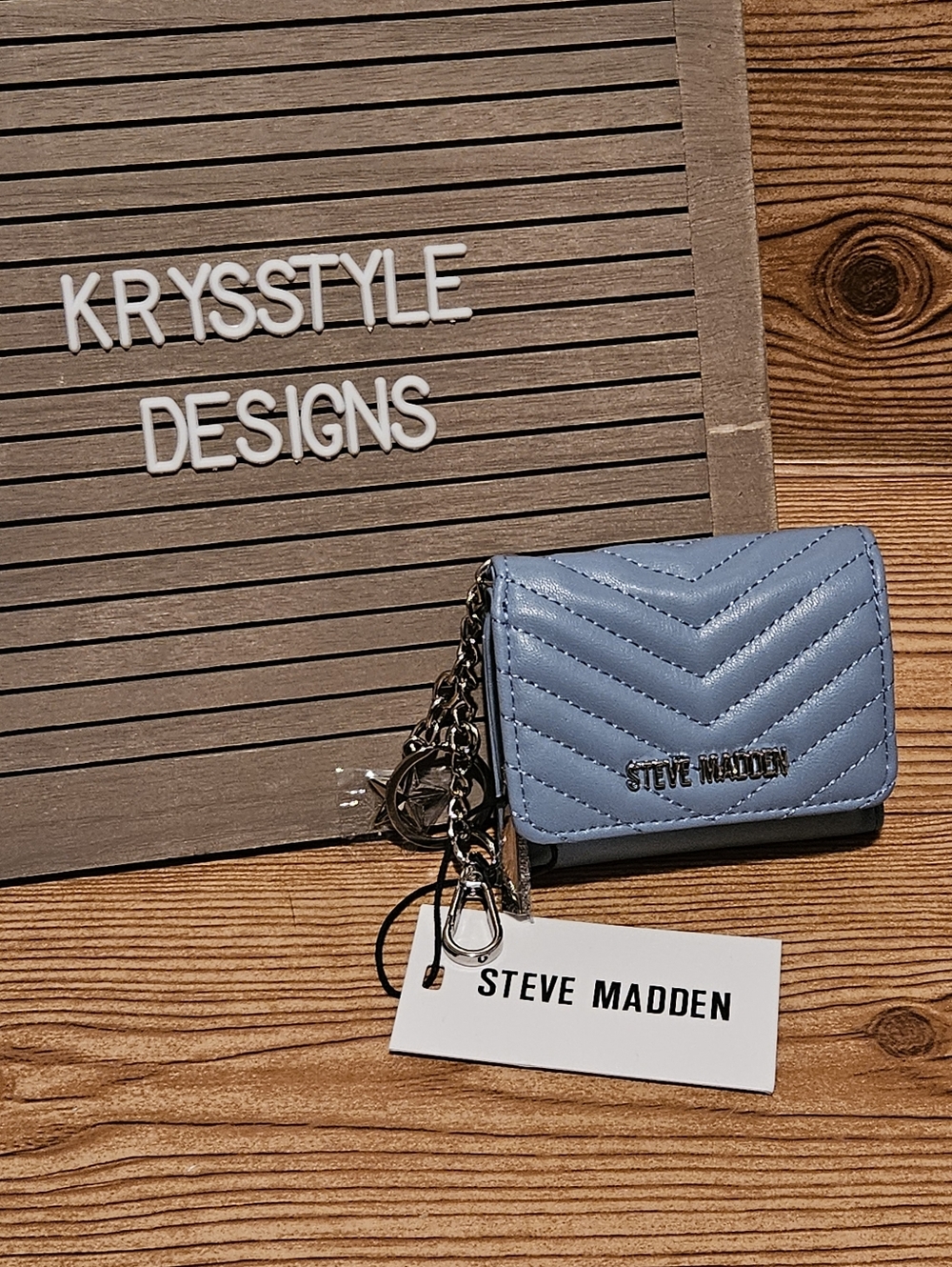 Steve Madden Light Blue Wallet Card Case